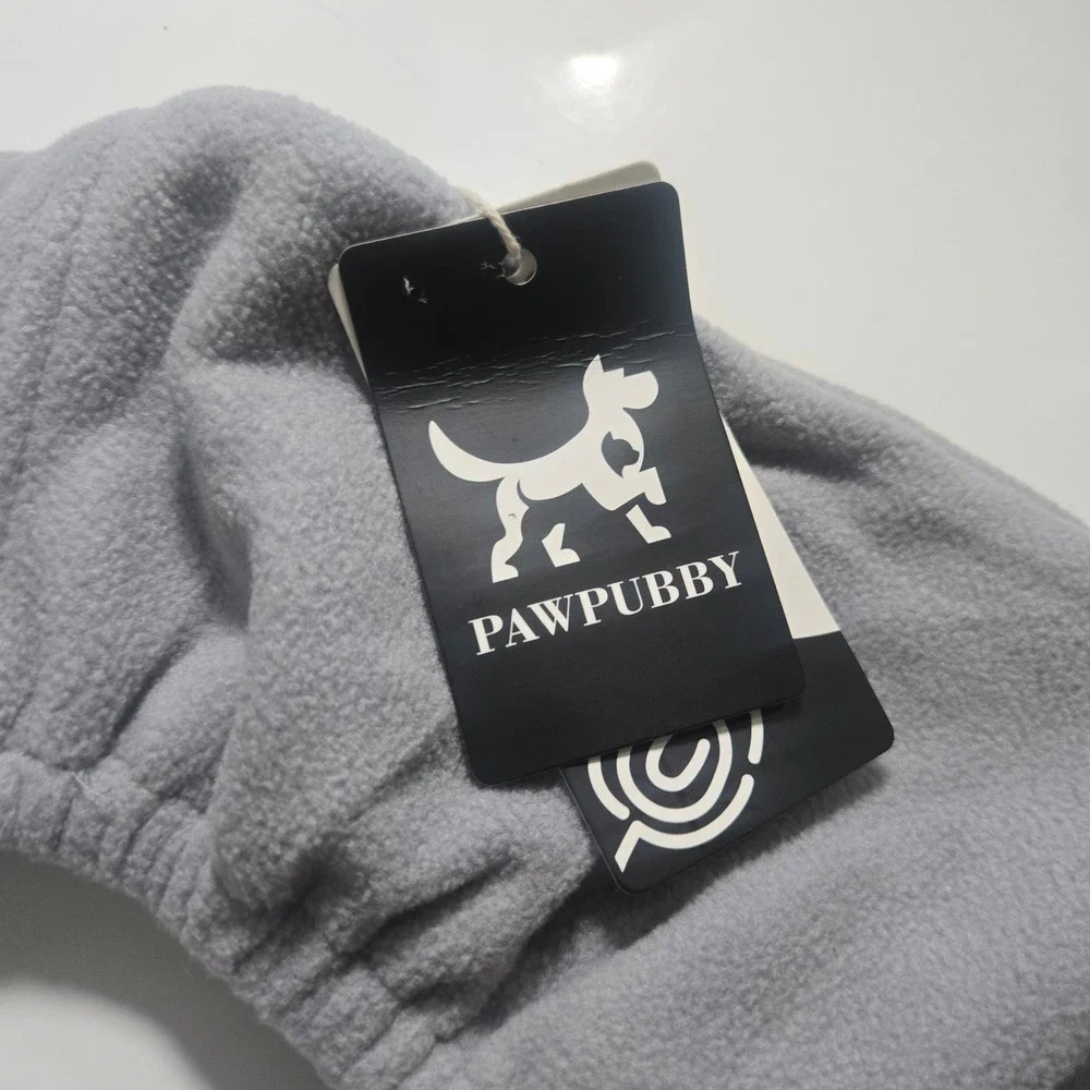 Pawpubby Snuggle Cat Sling Carrier Gray Fleece Hands Free Pouch Large PP42LM